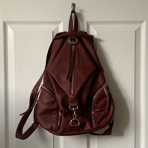 Maroon Leather backpack